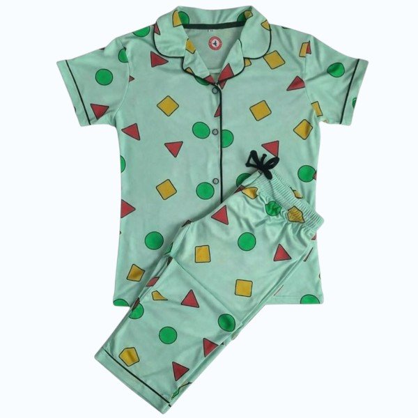Women Night Wear Pajama Set – Green